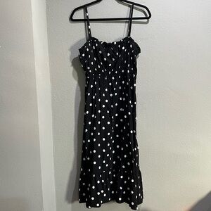 Black Polka Dot Midi Dress
